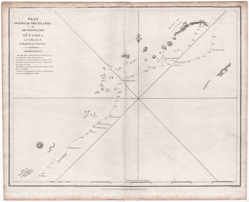 Plan of Part of the Islands or Archipelago of Core seen in May 1787 by the Boussole and Astrolabe